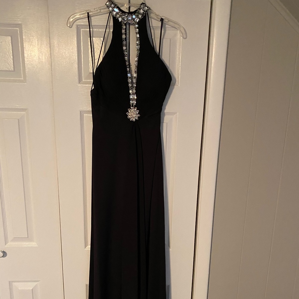 Open Back Black Gown